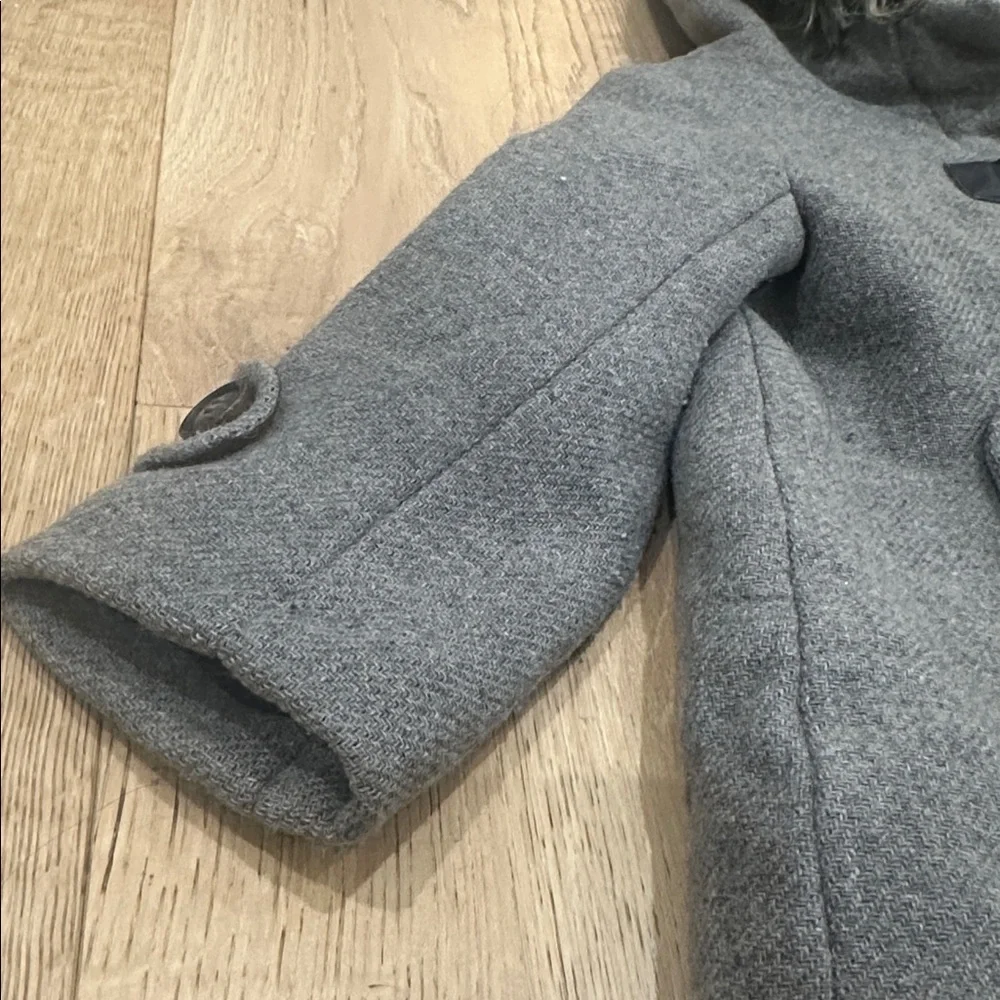 Zara Kids Girl Duffle Coat wool blend With Toggle brown girls 5